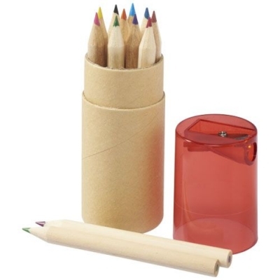 Set de 12 crayons de couleur avec taille-crayon Hef