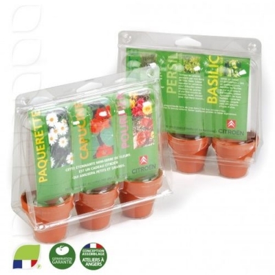 Kit de plantation Mini serre pour cultiver 3 pots de graines