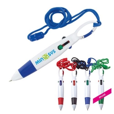 Stylo bille mousqueton tour de cou