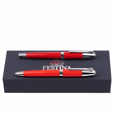 Set Stylo plume Classicals Chrome Red + Stylo bille Classicals Chrome Red