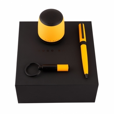 Parure Gear Matrix Yellow (stylo bille, porte-clefs & enceinte connectée)