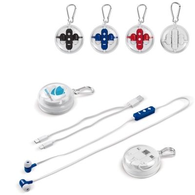 Écouteurs sans fil avec boîtier rond